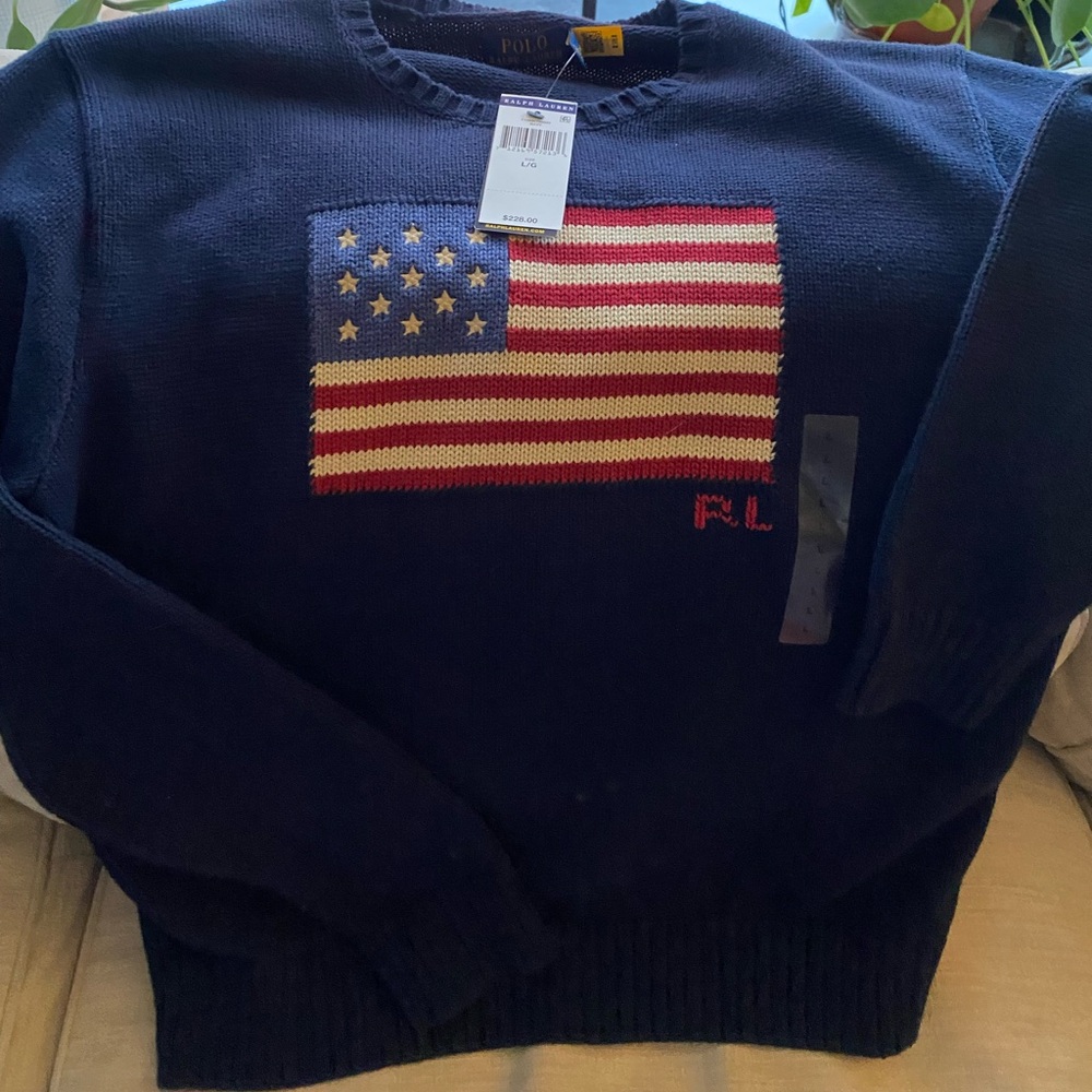NWT Polo Ralph Lauren Flag Sweater Men’s Large